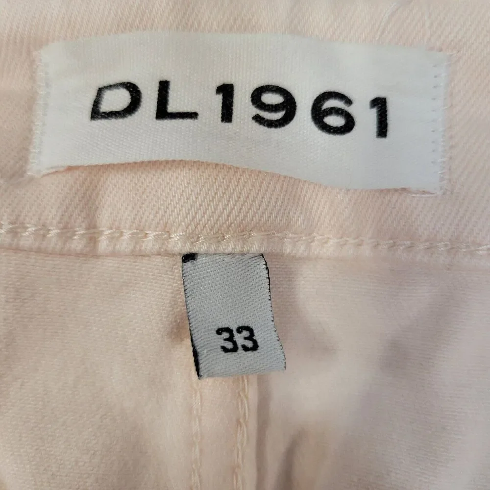 DL1961 Womens Jeans Florence Instasculpt Crop Size 33 Blush Pink Cropped Raw Hem